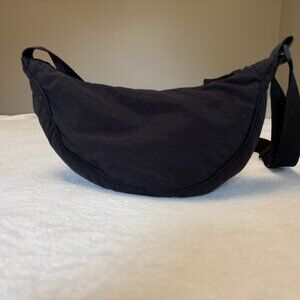 Soft sided nylon Black Crossbody Bag